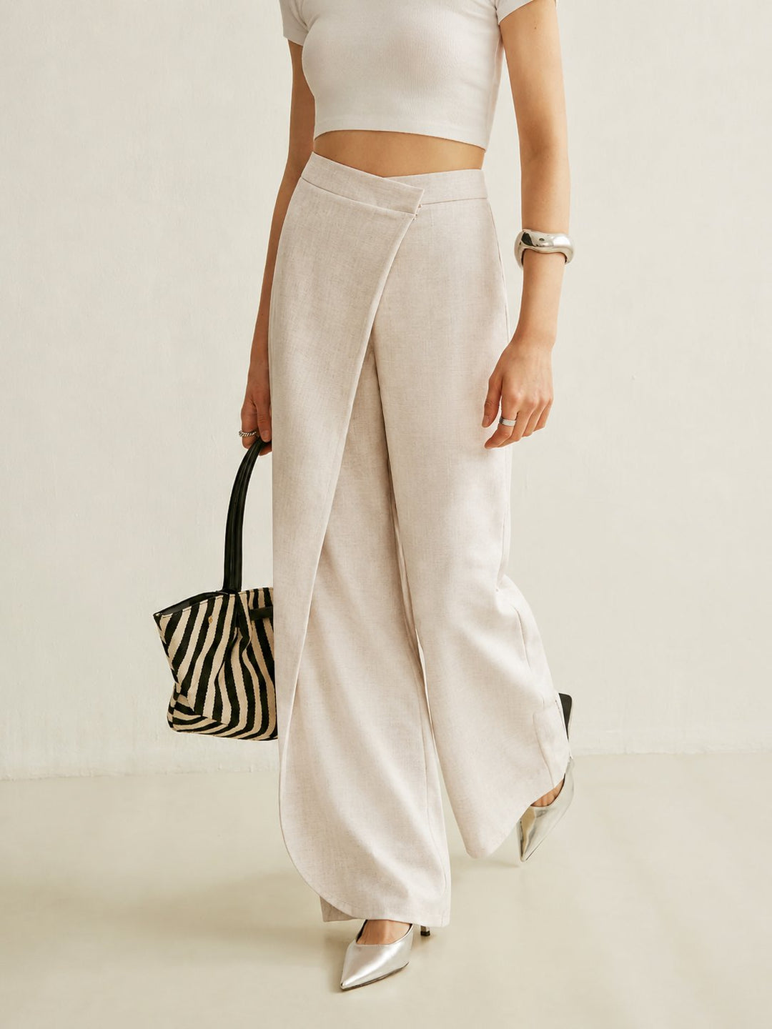 Camila | Women's High-Waist Asymmetric Wrap Wide Leg Pants 4