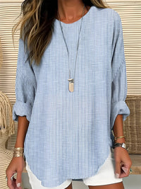 Camila | Relaxed Striped Crew Neck Long Sleeve Blouse