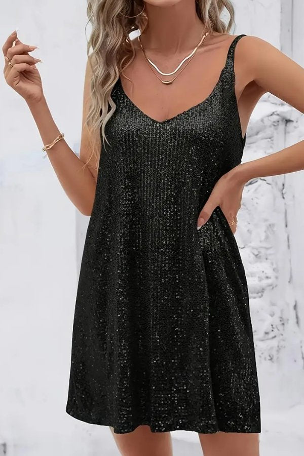 Camila | Women's Sleeveless Sequin Mini Evening Gown Cocktail Dress 10