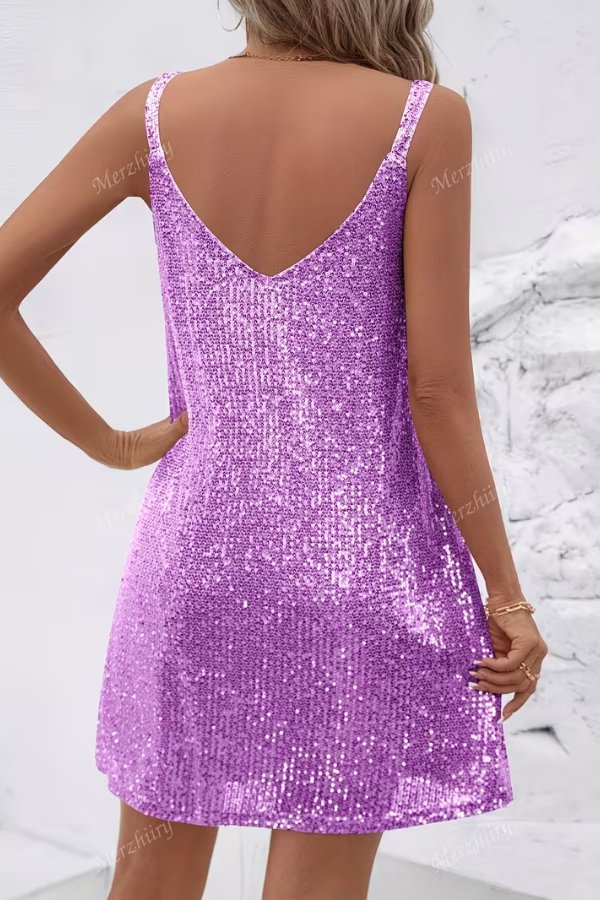 Camila | Women's Sleeveless Sequin Mini Evening Gown Cocktail Dress 5