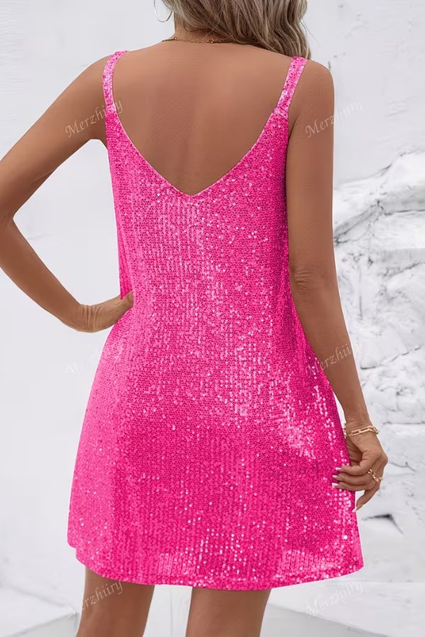 Camila | Women's Sleeveless Sequin Mini Evening Gown Cocktail Dress 7