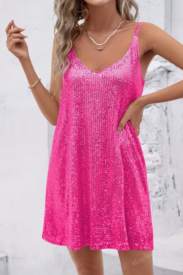 Camila | Women's Sleeveless Sequin Mini Evening Gown Cocktail Dress 8