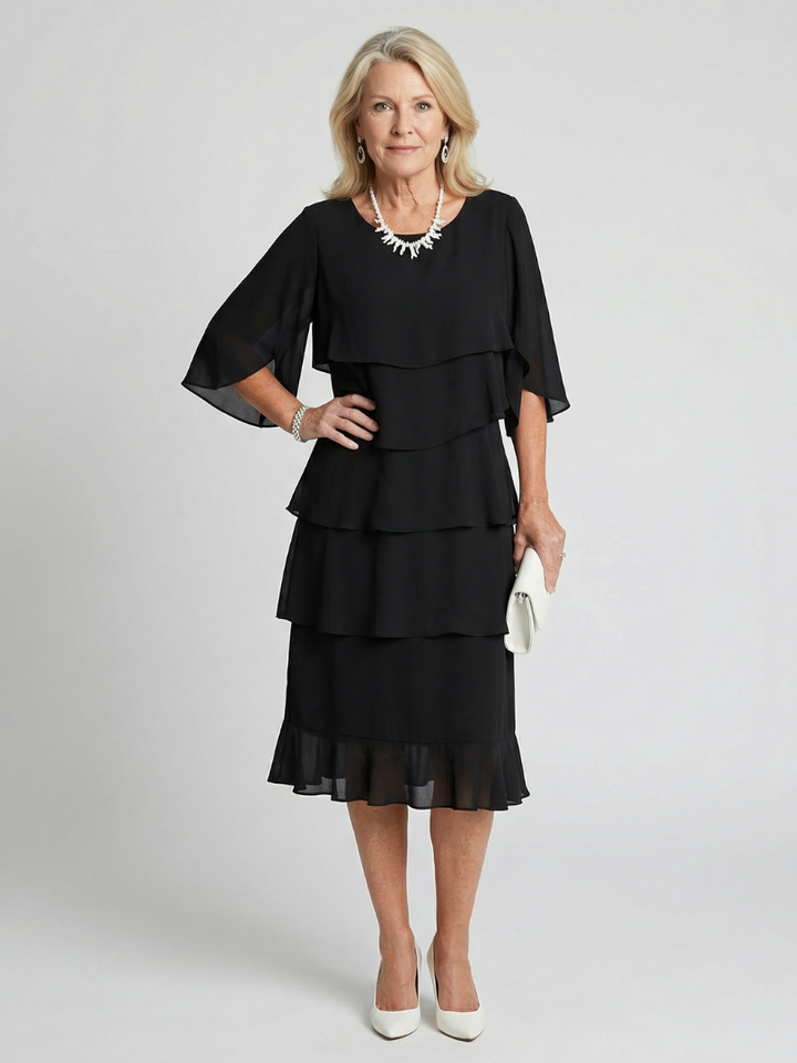 Cassandra | Elegant Tiered Midi Dress – Perfect Summer & Wedding Guest Dresses 0