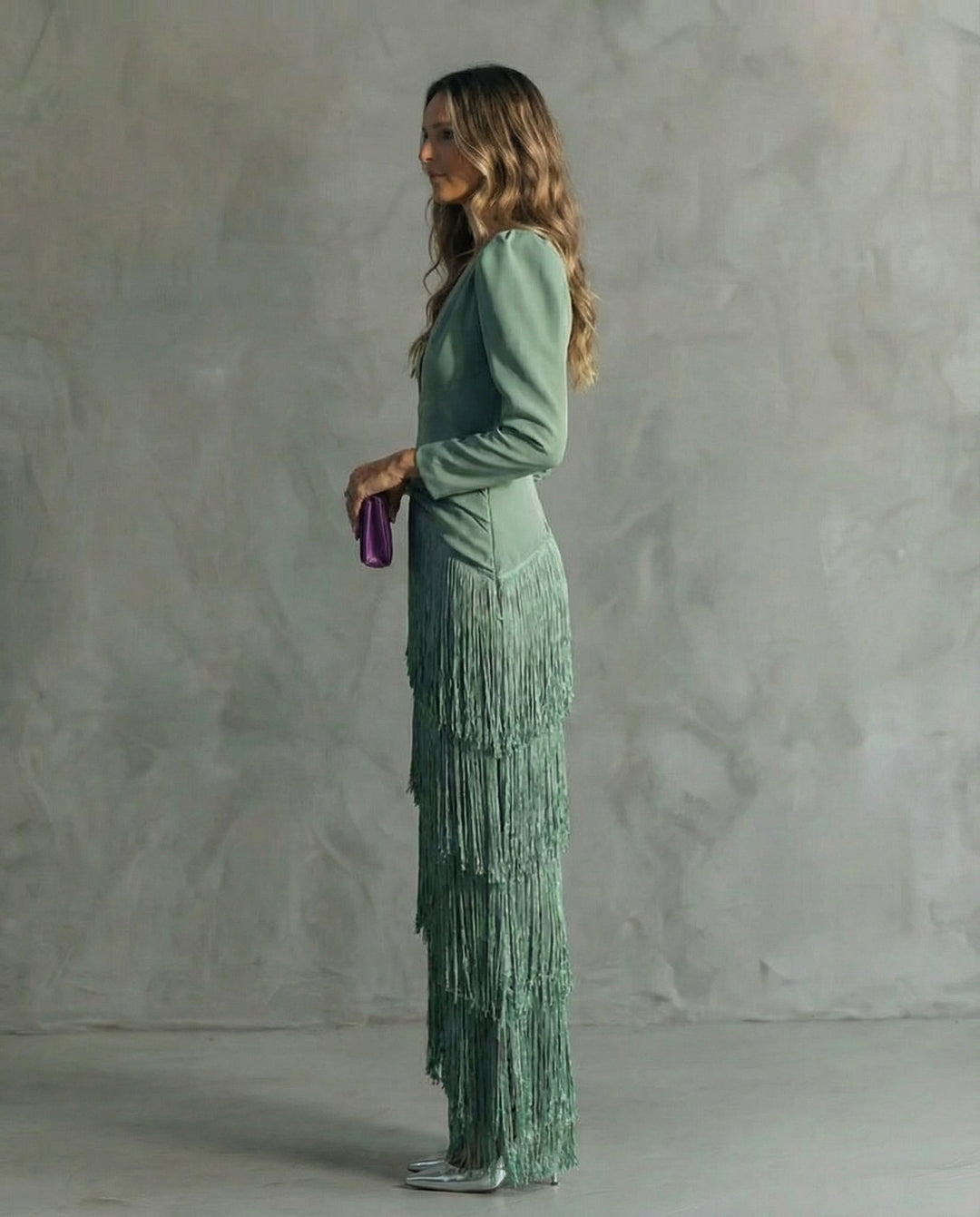 Cassandra | Elegant V Neck Fringe Maxi Dress for Women - Perfect for Formal Events 2