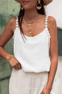 Rachael | Top Cami con Applicazione di Margherita Incantevole ed Elegante