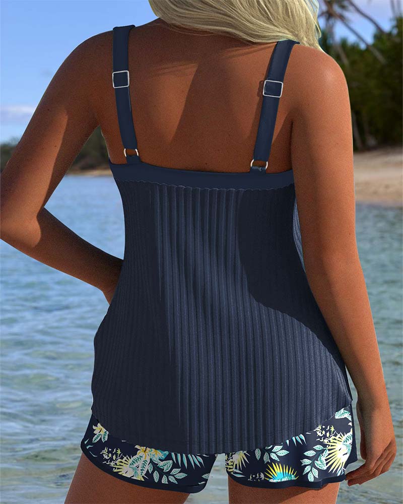 Cassandra | Striped Tankini Swimwear with Shorts Flattering Tummy Control Fit 1
