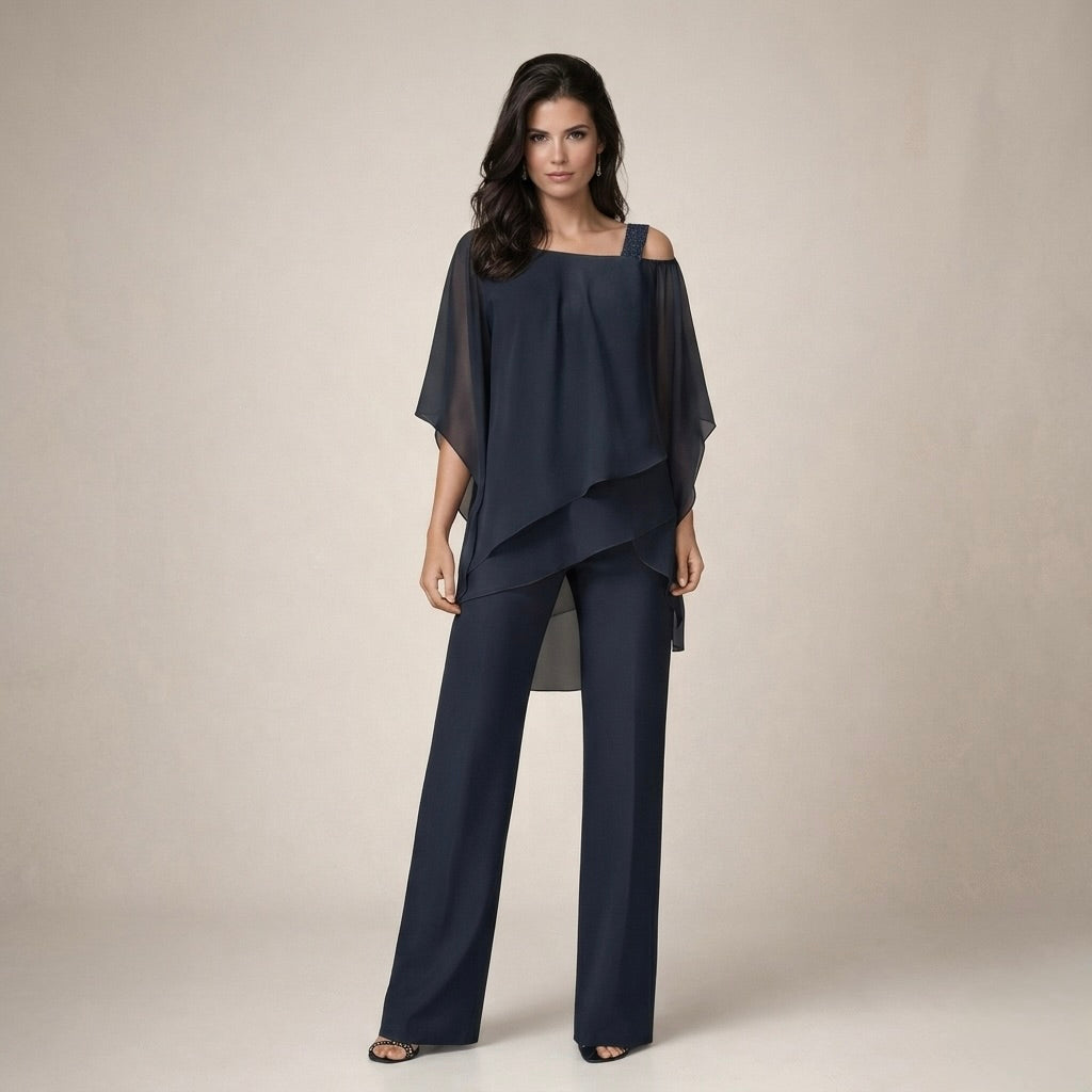 Celeste | Effortless & Stylish Women's Outfit - Off Shoulder Top & Wide Leg Pants Set 3