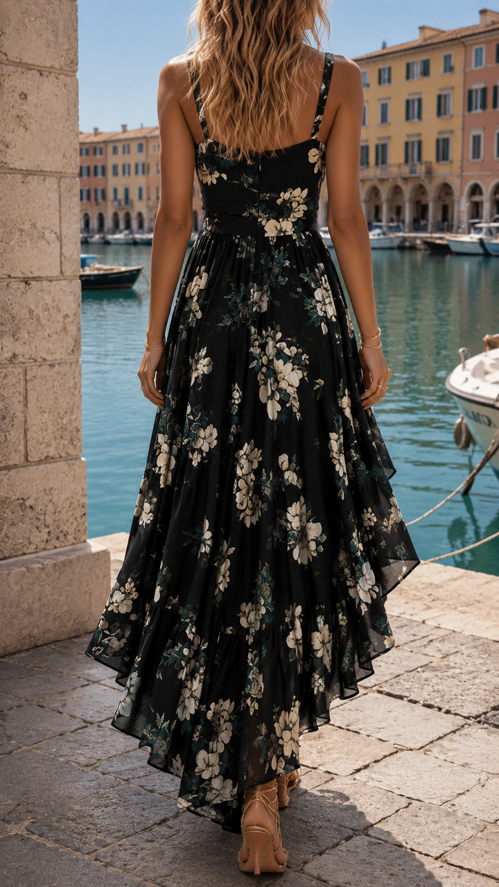 Celeste | Elegant Floral Asymmetric Maxi Dress – Women's Wedding Guest Dress & Summer Cocktail Dress 1