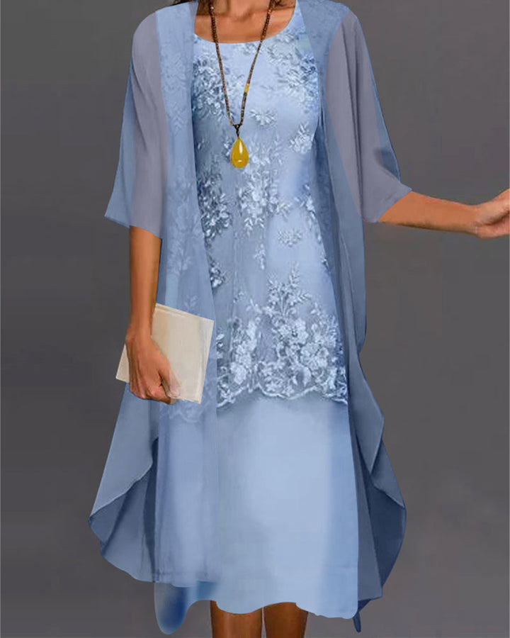 Celeste | Elegant, Comfortable &amp; Stylish Two-Piece Chiffon Dress Set 0