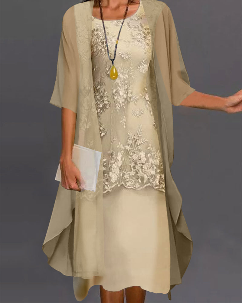 Celeste | Elegant, Comfortable &amp; Stylish Two-Piece Chiffon Dress Set 1