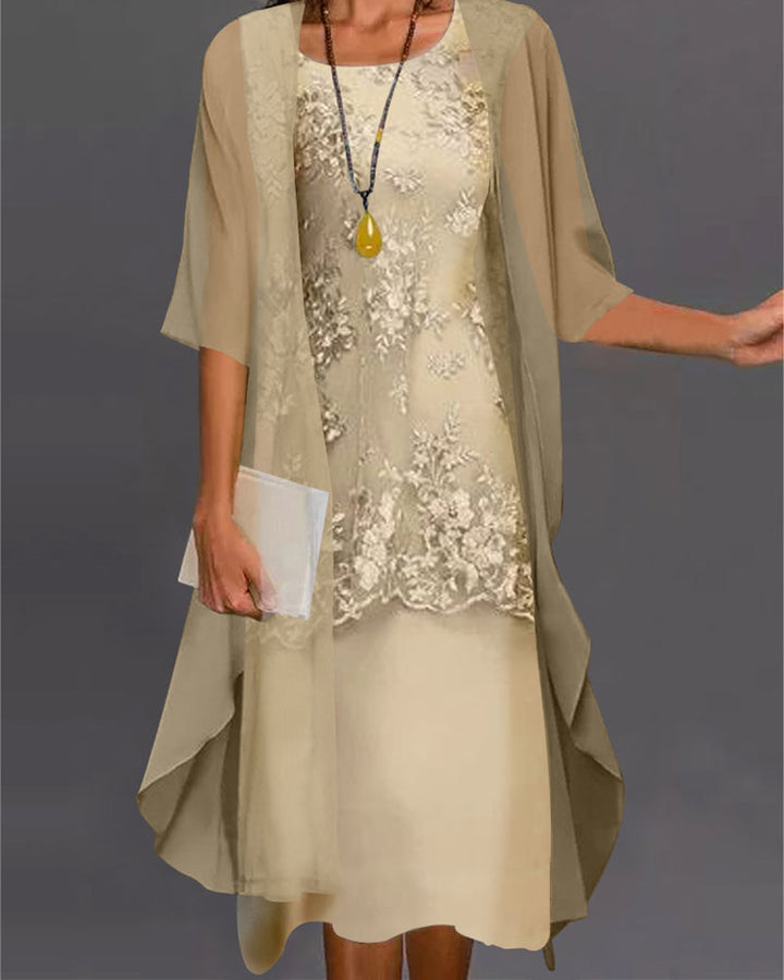 Celeste | Elegant, Comfortable &amp; Stylish Two-Piece Chiffon Dress Set 1