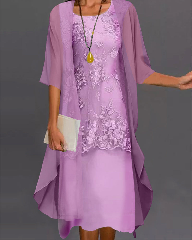 Celeste | Elegant, Comfortable &amp; Stylish Two-Piece Chiffon Dress Set 2