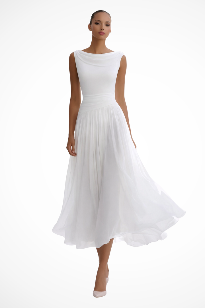Celeste | Elegant, Flowing Women’s Dress – Sleeveless Pleated Midi for Summer Events 0