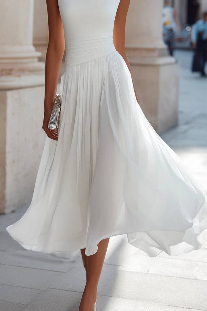 Celeste | Elegant, Flowing Women’s Dress – Sleeveless Pleated Midi for Summer Events 3