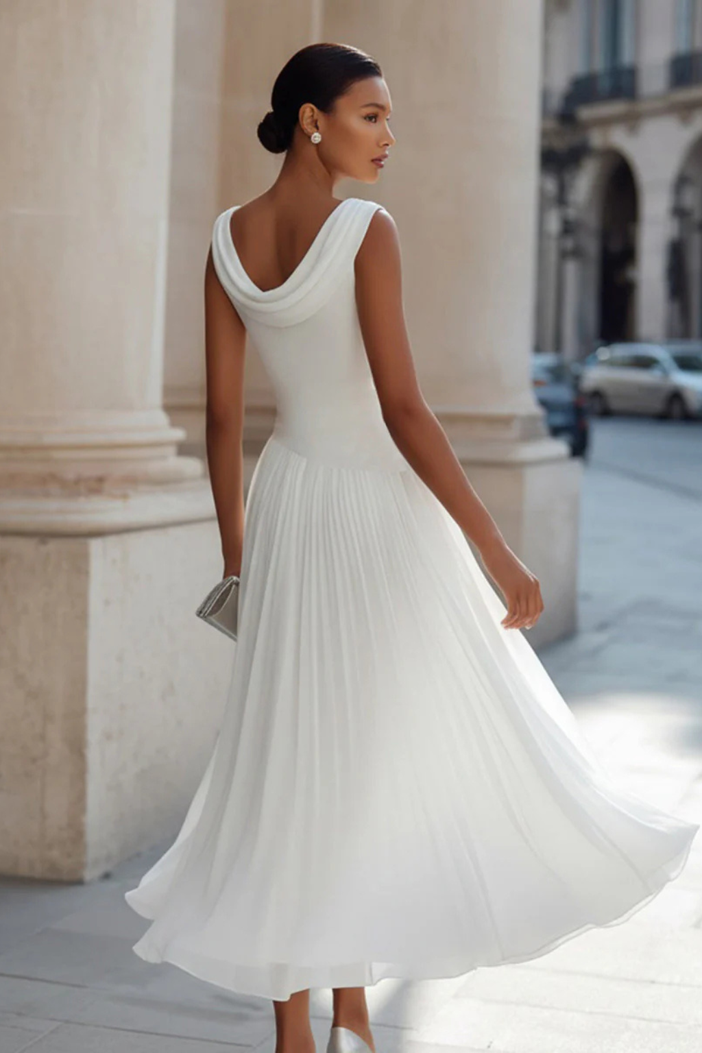 Celeste | Elegant, Flowing Women’s Dress – Sleeveless Pleated Midi for Summer Events 4