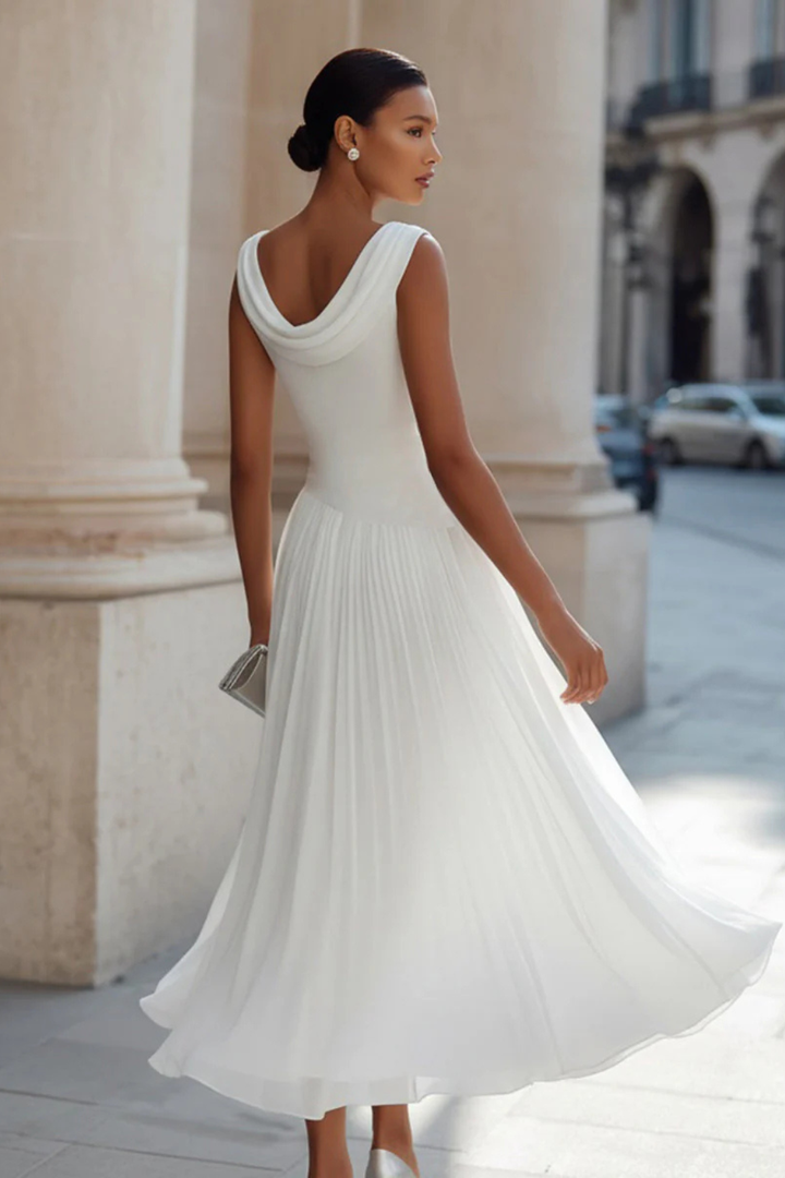 Celeste | Elegant, Flowing Women’s Dress – Sleeveless Pleated Midi for Summer Events 4
