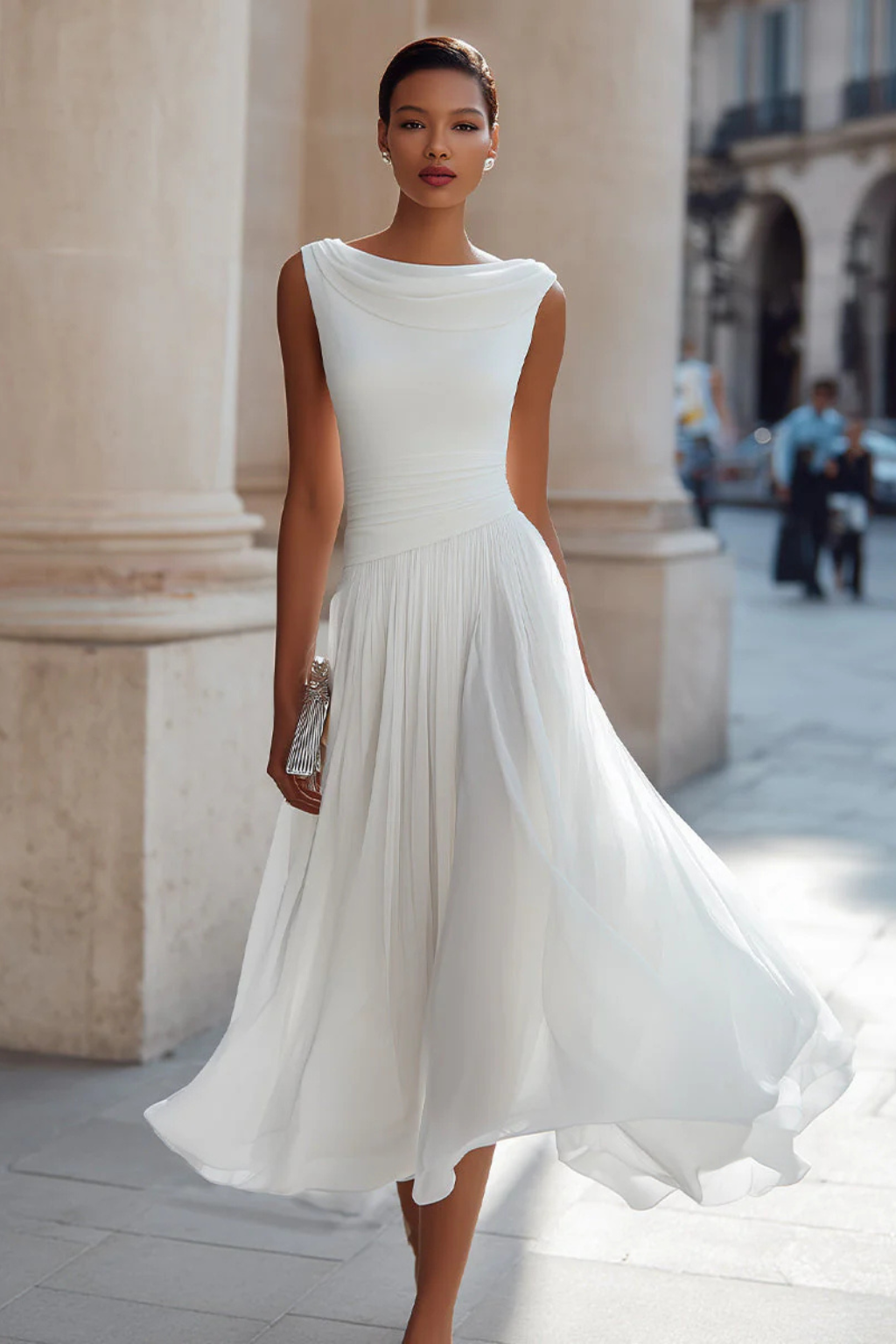 Celeste | Elegant, Flowing Women’s Dress – Sleeveless Pleated Midi for Summer Events 5