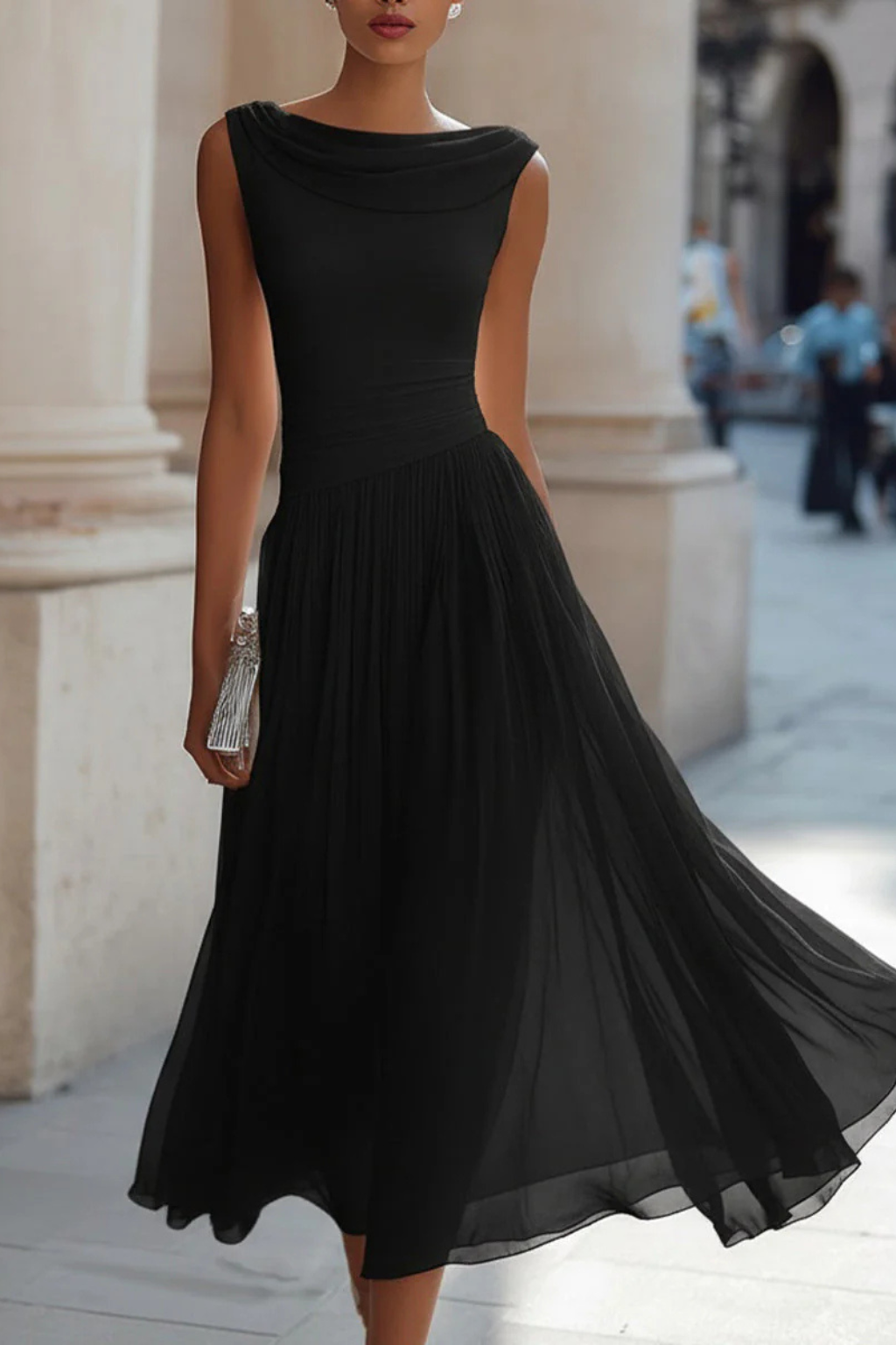 Celeste | Elegant, Flowing Women’s Dress – Sleeveless Pleated Midi for Summer Events 7