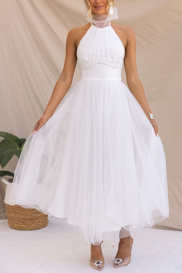 Celeste | Tulle Dress White Party Long Elegant Flattering Fit 4