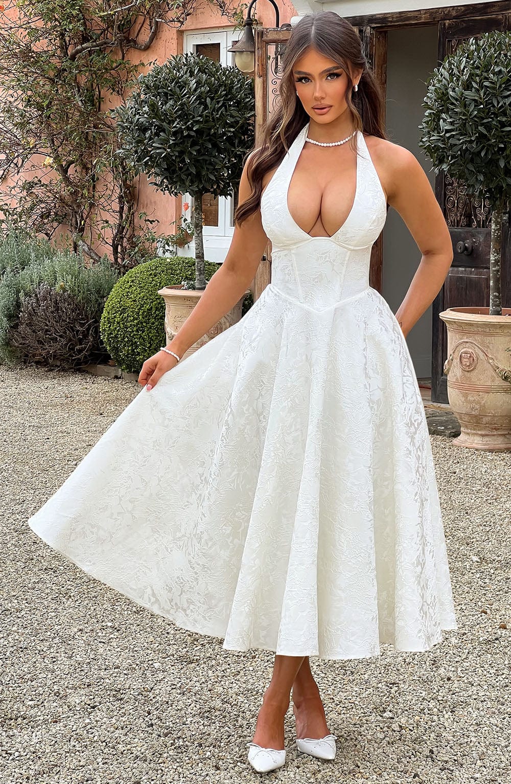 Celeste | Women's Dress Elegant Wedding Guest Deep V-Neck Comfortable Fit 1