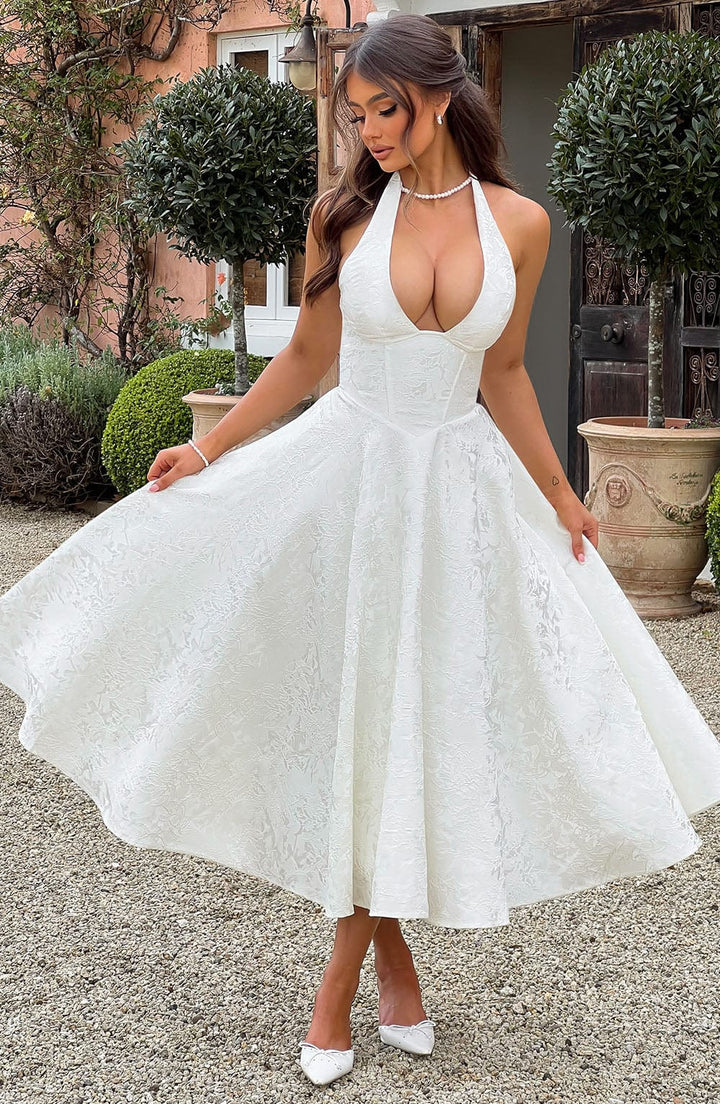 Celeste | Women's Dress Elegant Wedding Guest Deep V-Neck Comfortable Fit 7