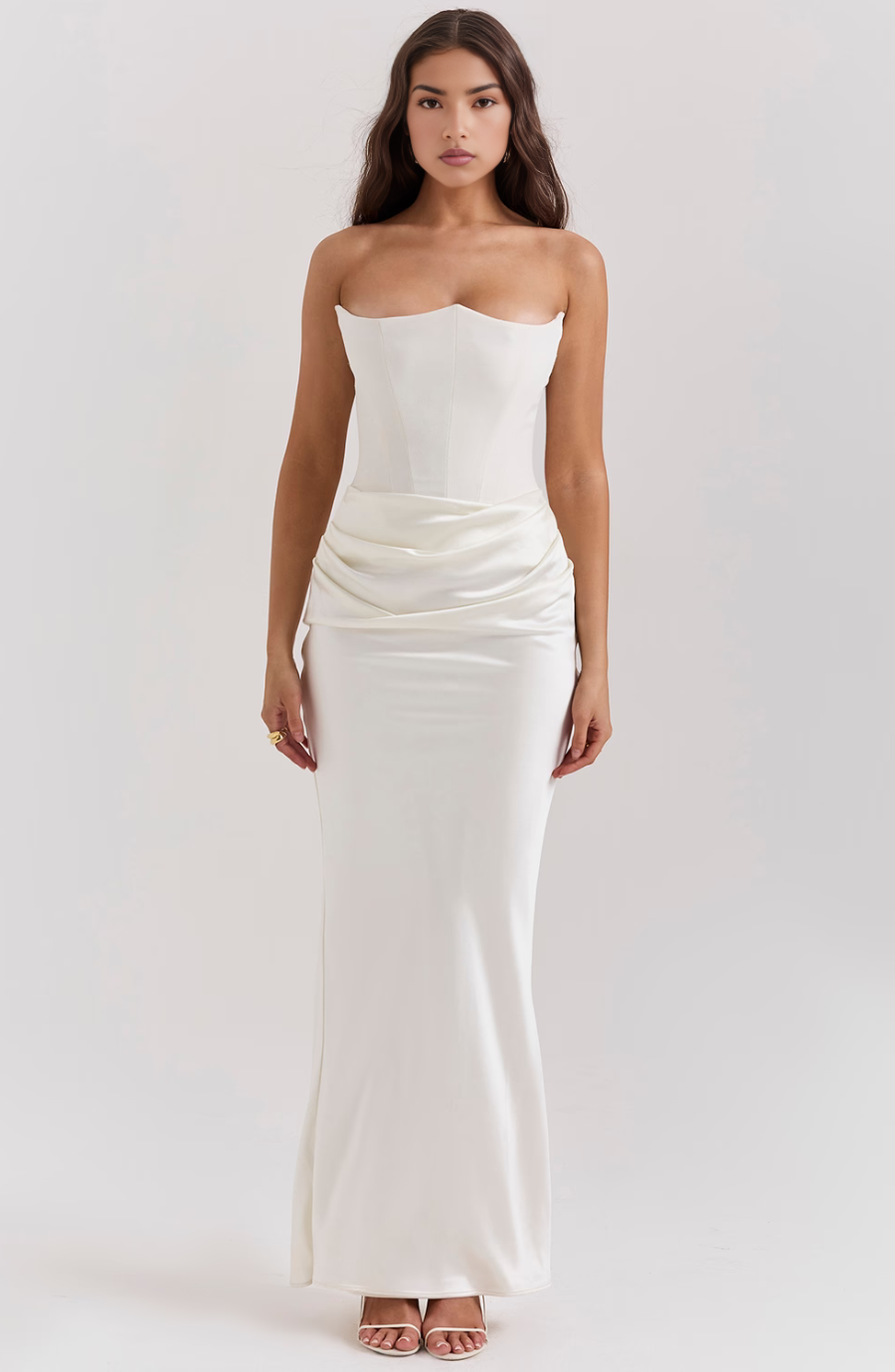 Celeste | Womens Dress Wedding Guest Dresses Lace Strapless Elegant Fit 4