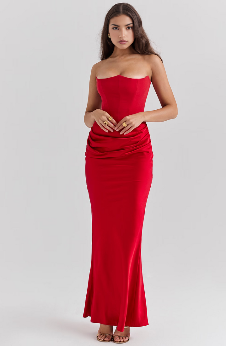 Celeste | Womens Dress Wedding Guest Dresses Lace Strapless Elegant Fit 7