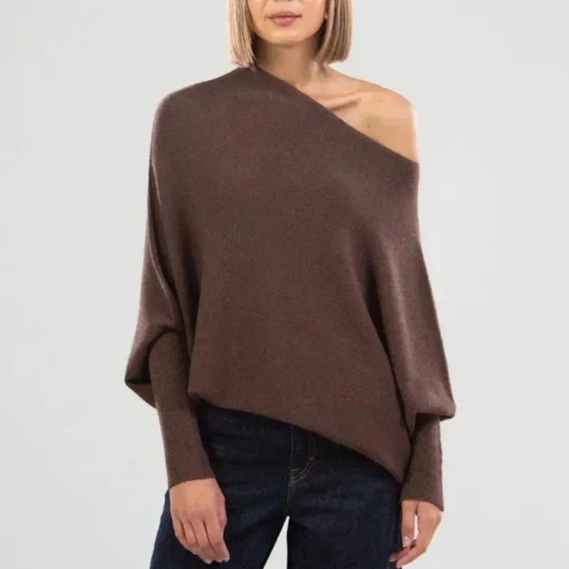 Celestina | Elegant Off Shoulder Long Sleeve Sweater for Women 12