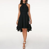 Alyssa | Elegant Ruffled Halter Mini Dress