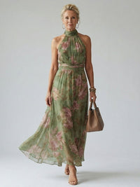 Sophie | Vestito midi floreale alla moda con scollo all'americana per lo stile estivo