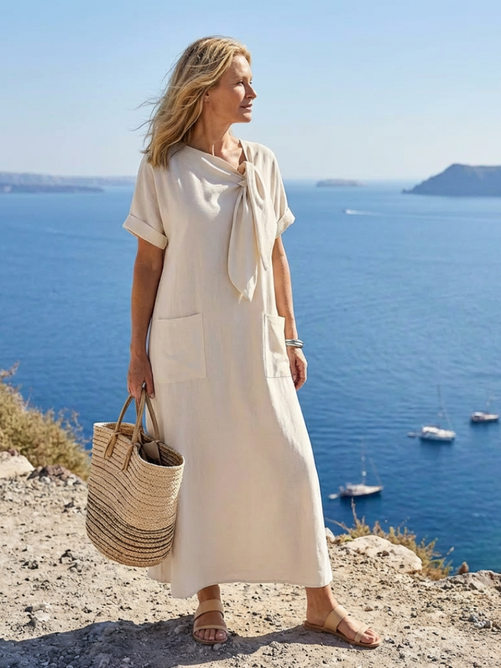 Celine | Elegant & Comfortable Women’s Maxi Dress with Round Neck and Pockets 2