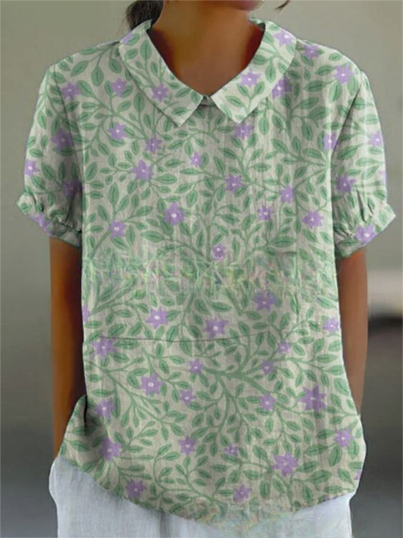 Charlotte | Playful vintage women's blouse with floral pattern 3