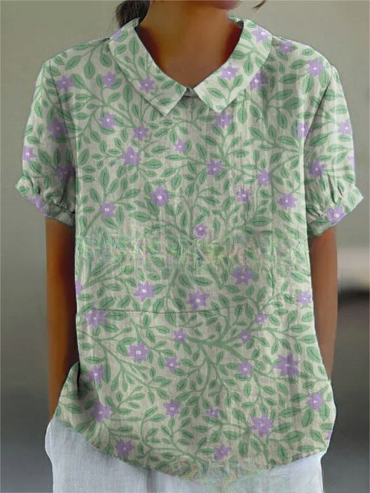 Charlotte | Playful vintage women's blouse with floral pattern 3