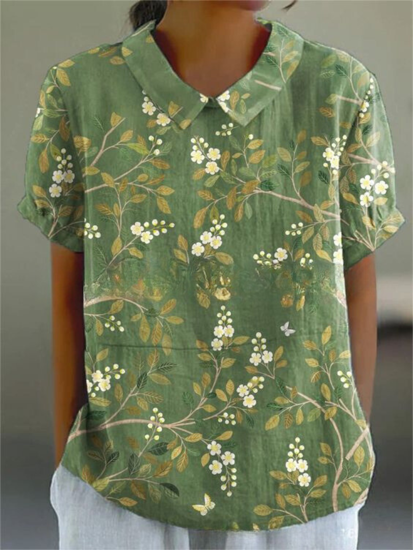Charlotte | Playful vintage women's blouse with floral pattern 5