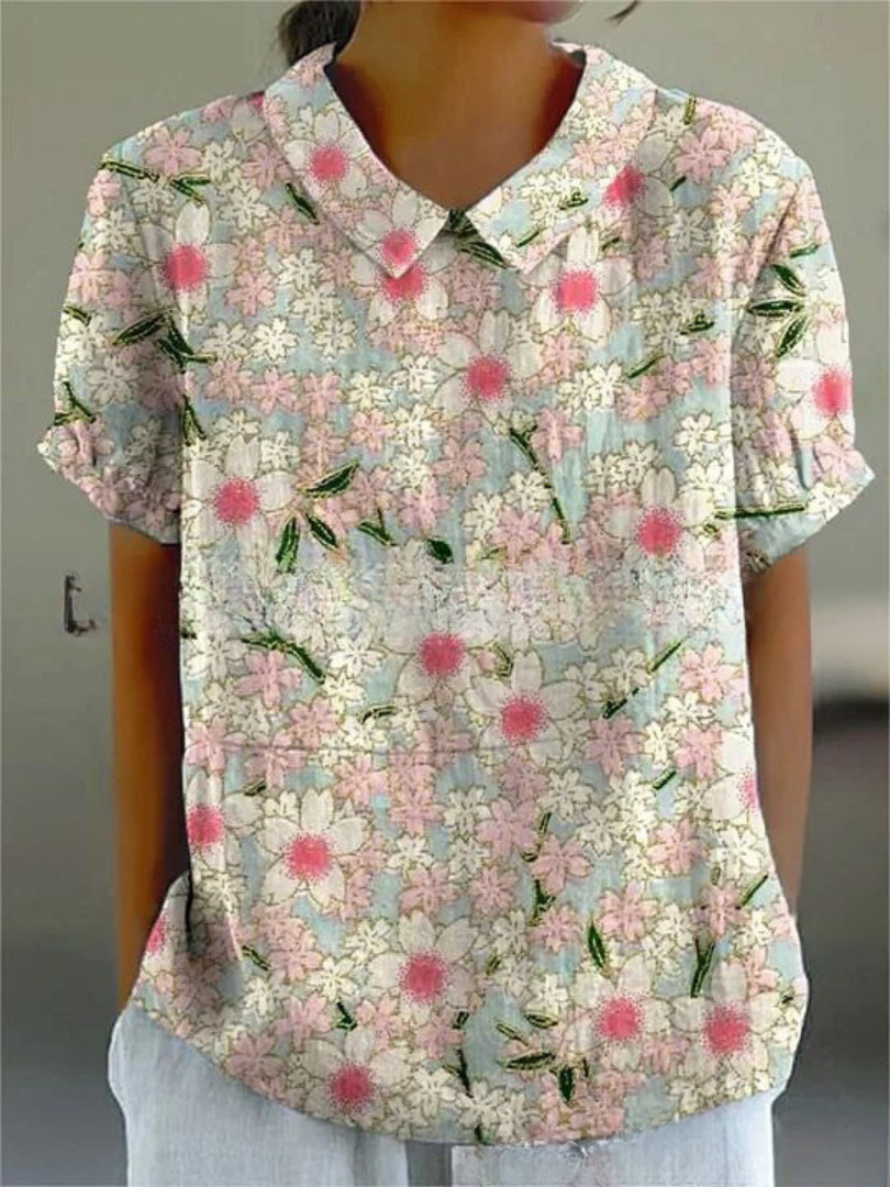 Charlotte | Playful vintage women's blouse with floral pattern 6