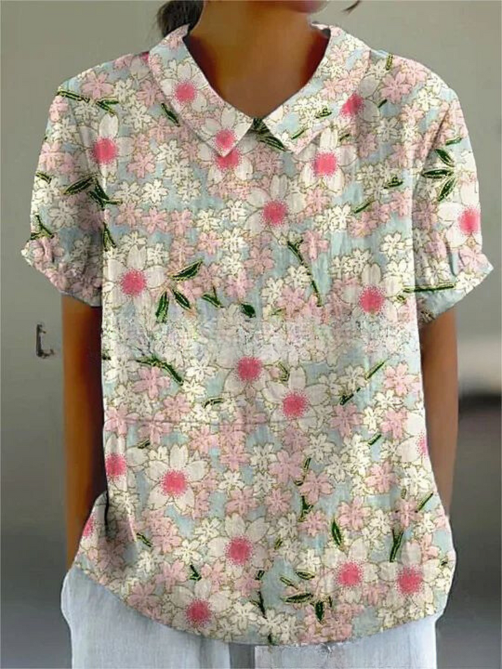 Charlotte | Playful vintage women's blouse with floral pattern 6