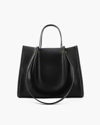 Beverly | Minimalist Contrast-Stitch Vegan Leather Tote Bag