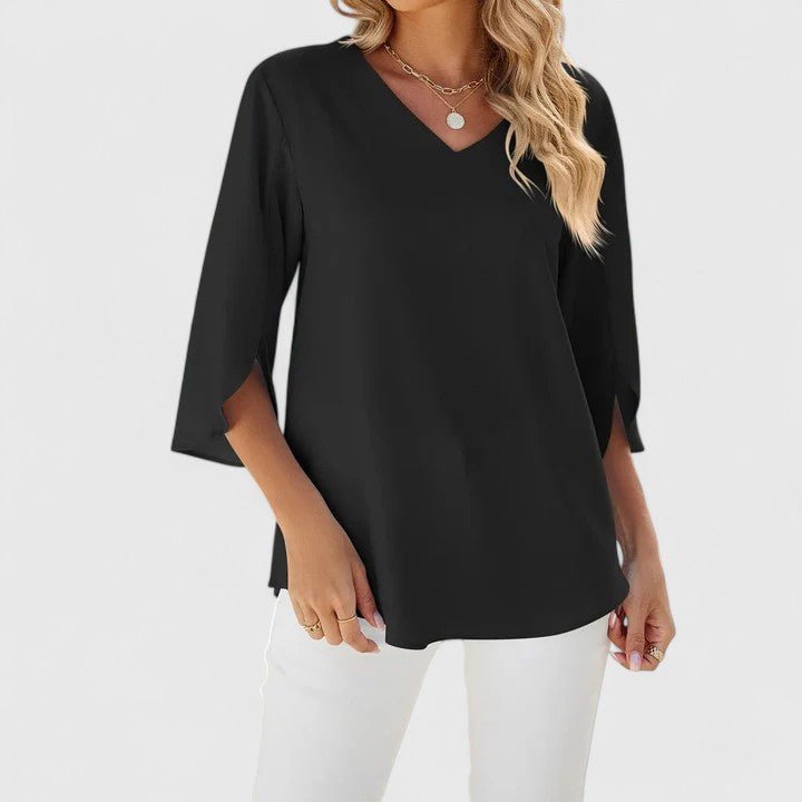 Charlotte | Women's Ruffle V-Neck Half-Sleeve Chiffon Blouse 6