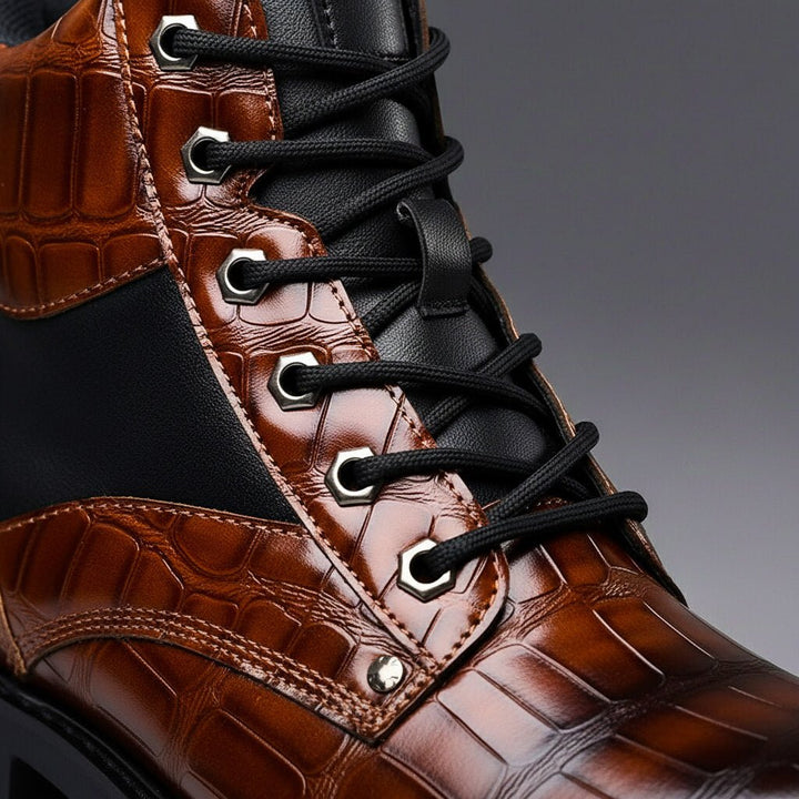 Chase Embossed Leather Boots 2