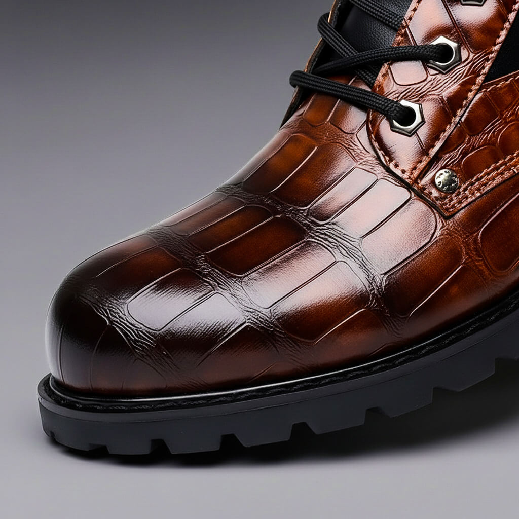 Chase Embossed Leather Boots 3