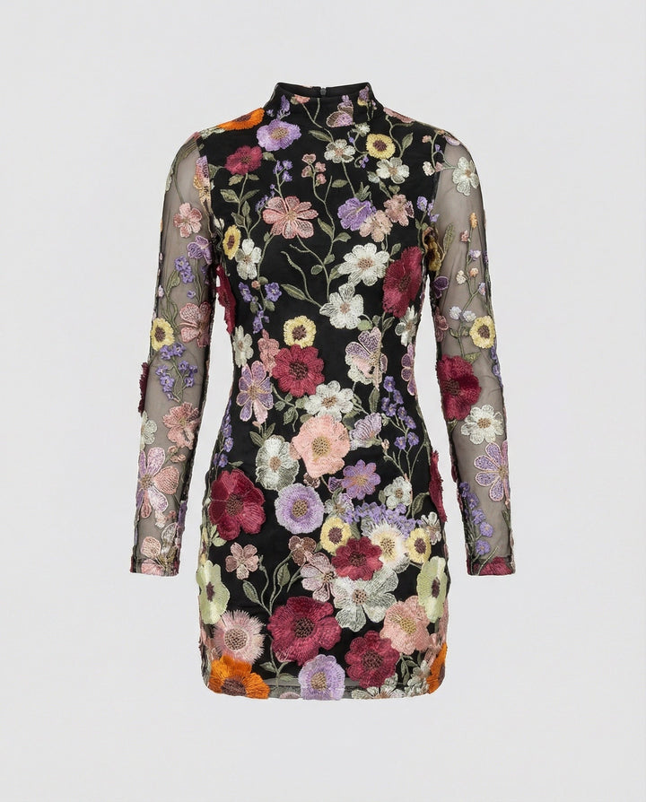 Clara | Elegant Floral Embroidered Mini Dress for Special Occasions 4