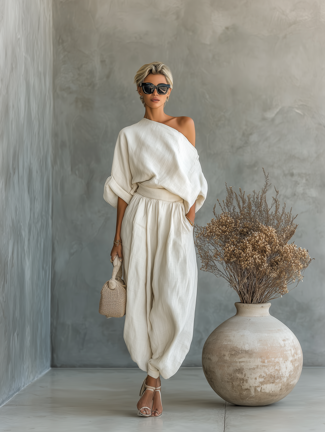 Clara | Elegant Off-the-Shoulder Women's Set – Comfortable Two Piece Loungewear 1