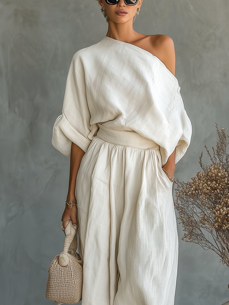 Clara | Elegant Off-the-Shoulder Women's Set – Comfortable Two Piece Loungewear 6