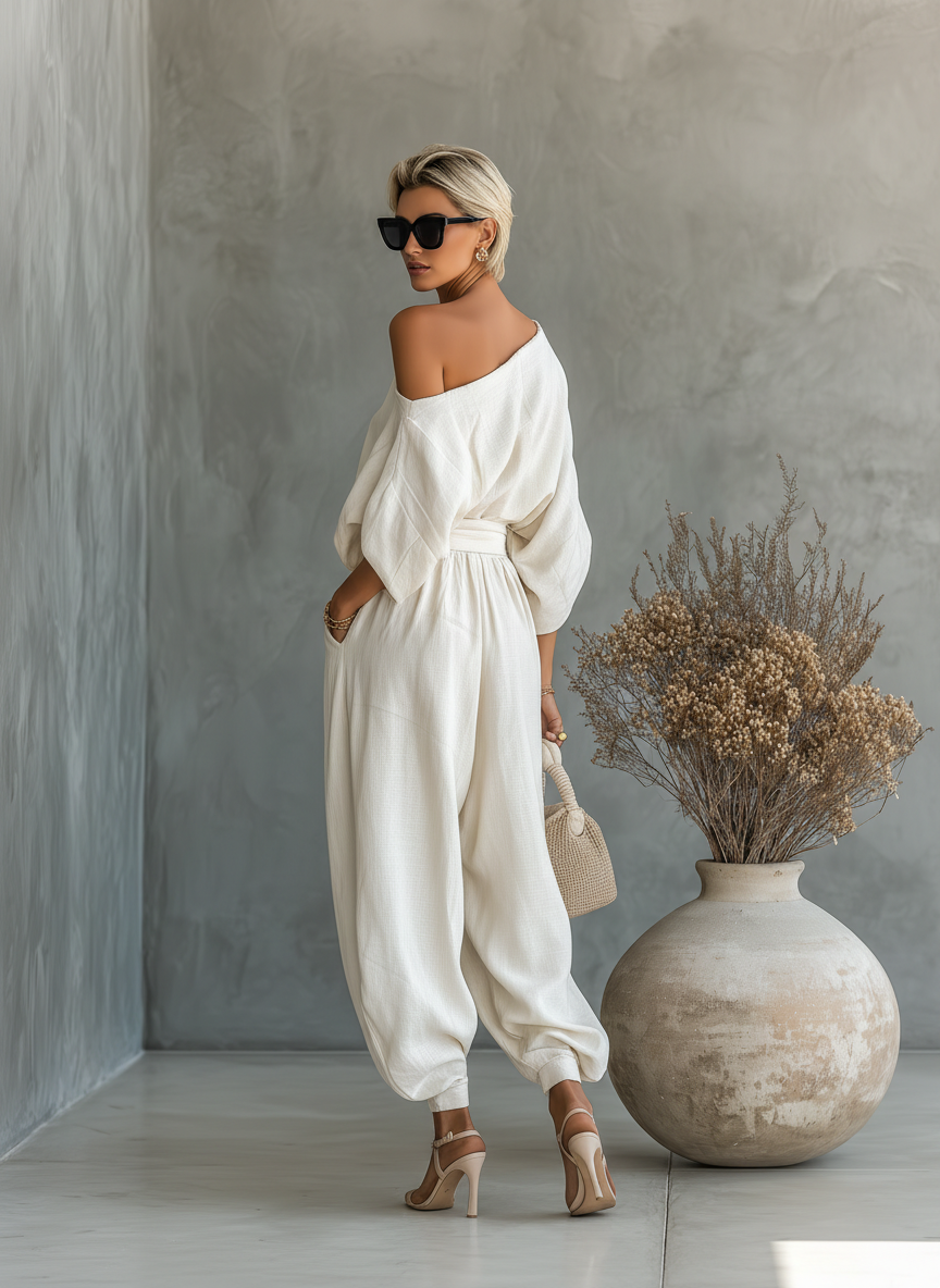 Clara | Elegant Off-the-Shoulder Women's Set – Comfortable Two Piece Loungewear 8