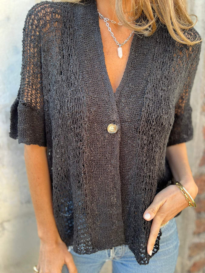 Clara | Textured, V-neck & Short Sleeves Top 7