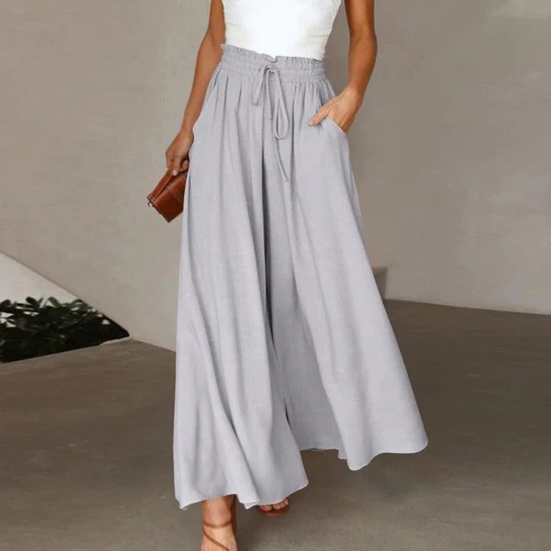 Clementine | Elegant High Waisted Wide Leg Pants for Women - Lightweight & Comfortable Palazzo Style 3