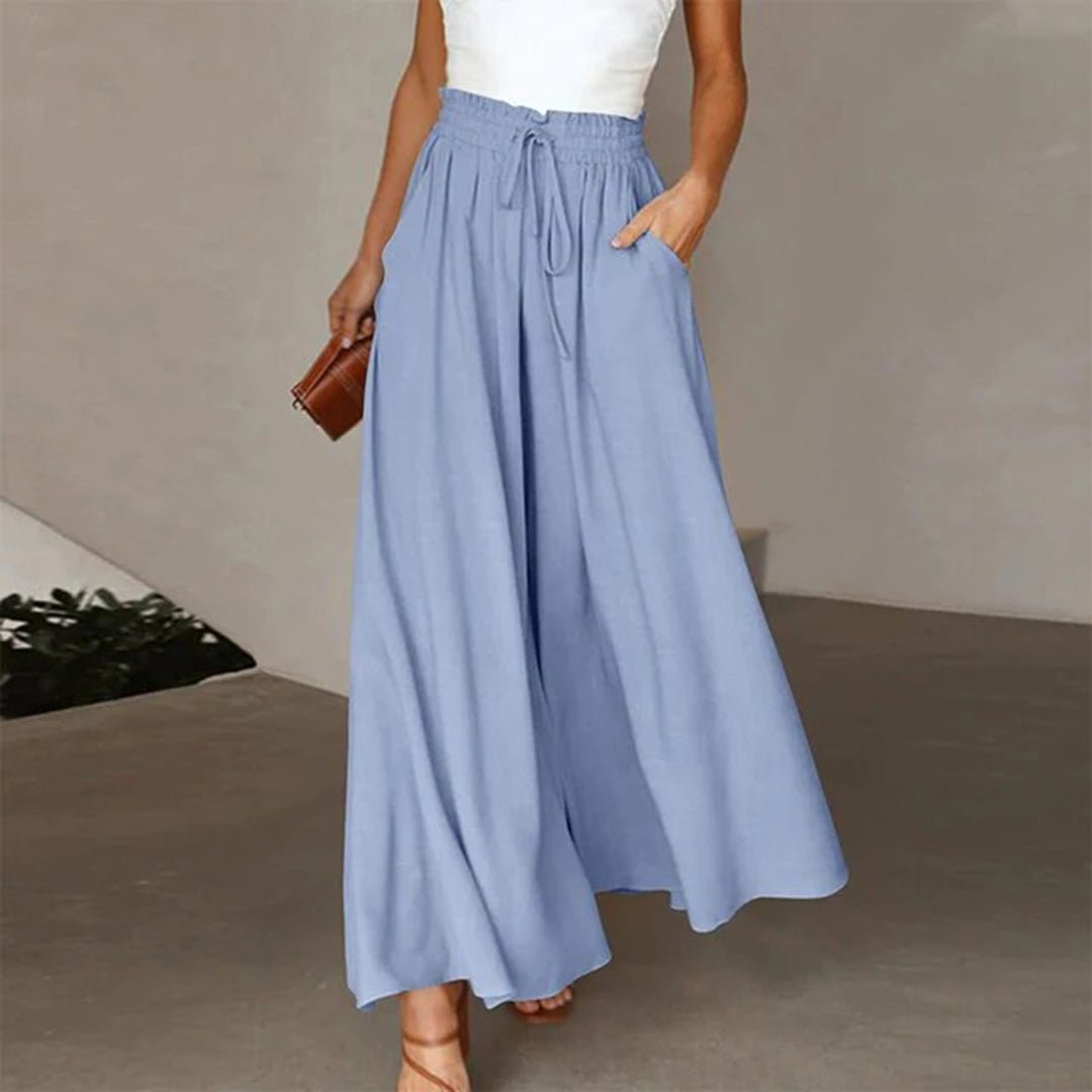 Clementine | Elegant High Waisted Wide Leg Pants for Women - Lightweight & Comfortable Palazzo Style 4