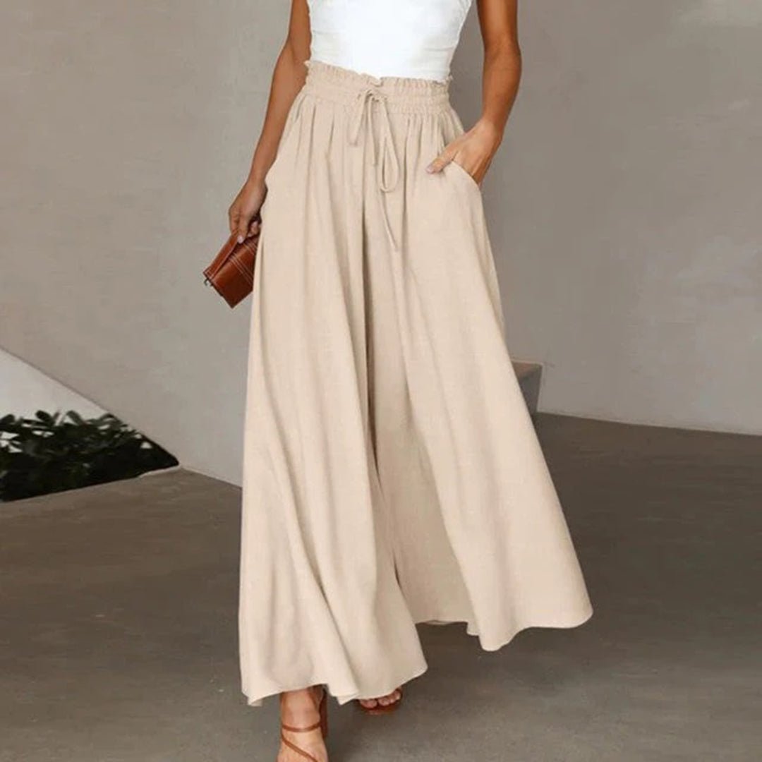 Clementine | Elegant High Waisted Wide Leg Pants for Women - Lightweight & Comfortable Palazzo Style 6