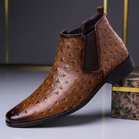 Felix | Stivali di Lusso in Pelle con Texture Pregiate e Motivo Premium a Struzzo