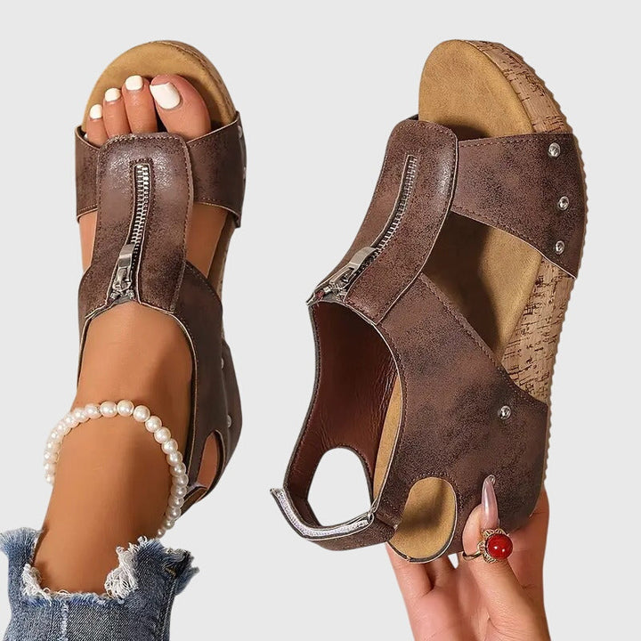 Cora | Stylish, Comfortable Women's Orthopedic Sandals with Zipper Detail 2